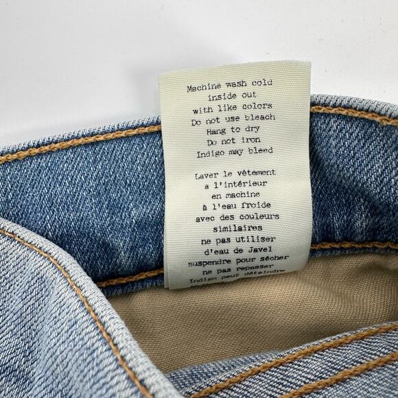 Rag & Bone Light Wash Cuffed Jean Short WMNS 25 Blue Denim Low Rise Wiley Casual - Picture 7 of 9